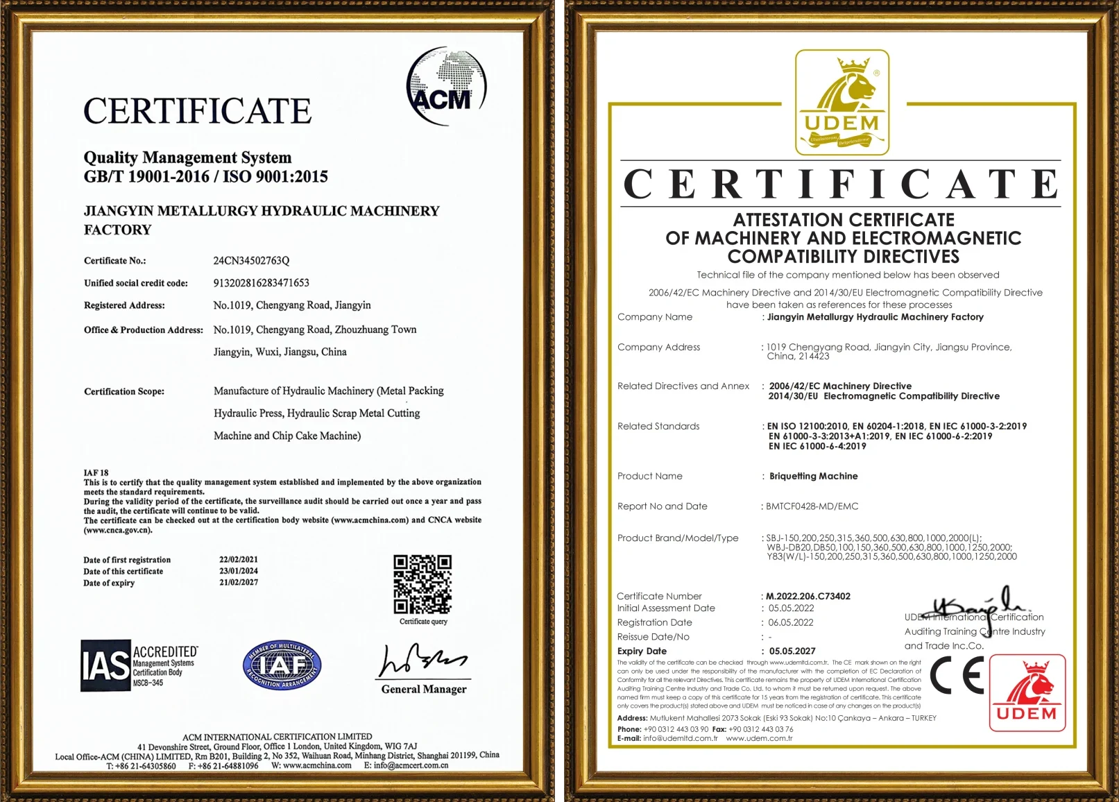 Certifications and Quality Assurance
